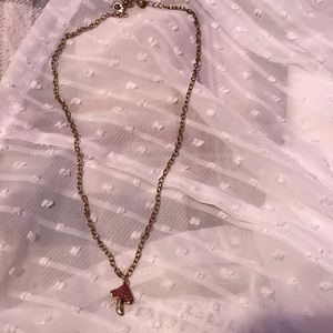 Brand new mushroom gold necklace